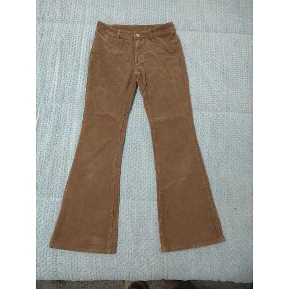 J. Galt Corduroy Flared Bottom Pants Beige Size Small Y2K Hippie Boho - Picture 1 of 8